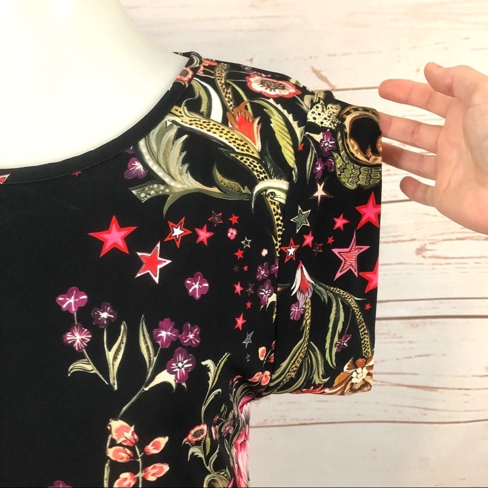 Roberto Cavalli Baroque Floral Galaxy Star Dress View 4